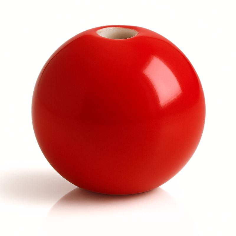 Rød porcelænskugle, 3m 1 Rød porcelænaskugle til kuglestagen.