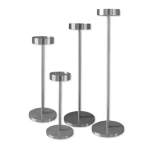 My Candle gulvstage baser i børstet stål – 2 til 6 kugler flere højder
