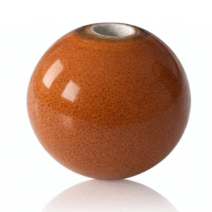 brændt orange porcelænskugle 3 cm til lysestage