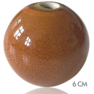 Stor porcelænskugle 6 cm til gulv-kuglestage fra My-Candle. Brændt orange.