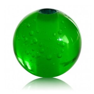 grøn glaskugle med bobler til kuglestager