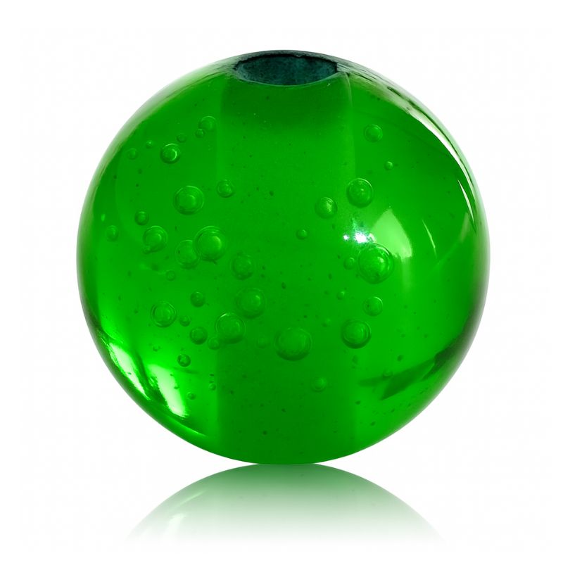 Grøn Glaskugle – Raindrop Effekt, 3 cm 1 grøn glaskugle med bobler til kuglestager