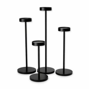 Gulvlysestage sort stål til bloklys med kugler