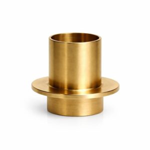 Kronelysholder i messing med krave til modulopbygget lysestage