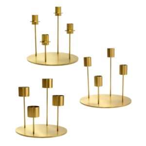 ORBIS messingstage med rund base og fire stager i messing