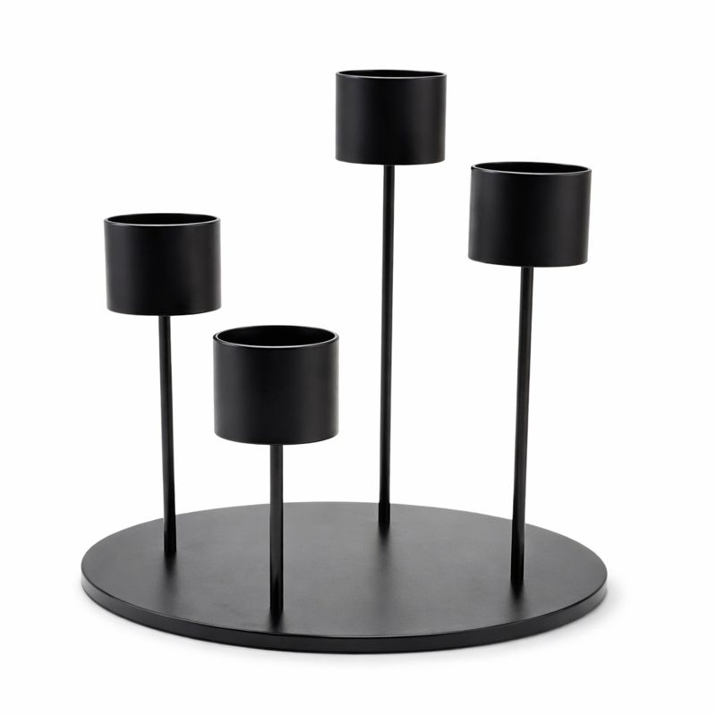 Sort Orbis lysestage 20 cm – kuglestage med fyrfadslys