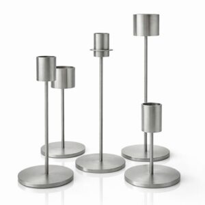 Bordstage Kuglestage Stål i børstet stål – modulopbygget lysestage