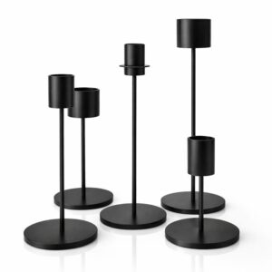 Bordstage Kuglestage Sort Stål i mat sortlakeret stål – modulopbygget lysestage