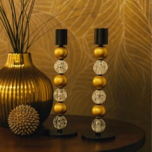 Golden Glow – sæt med to høje lysestager